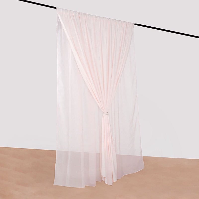 10 ft x 10 ft Polyester and Sheer Chiffon Dual Layer Backdrop Curtain with Rod Pockets