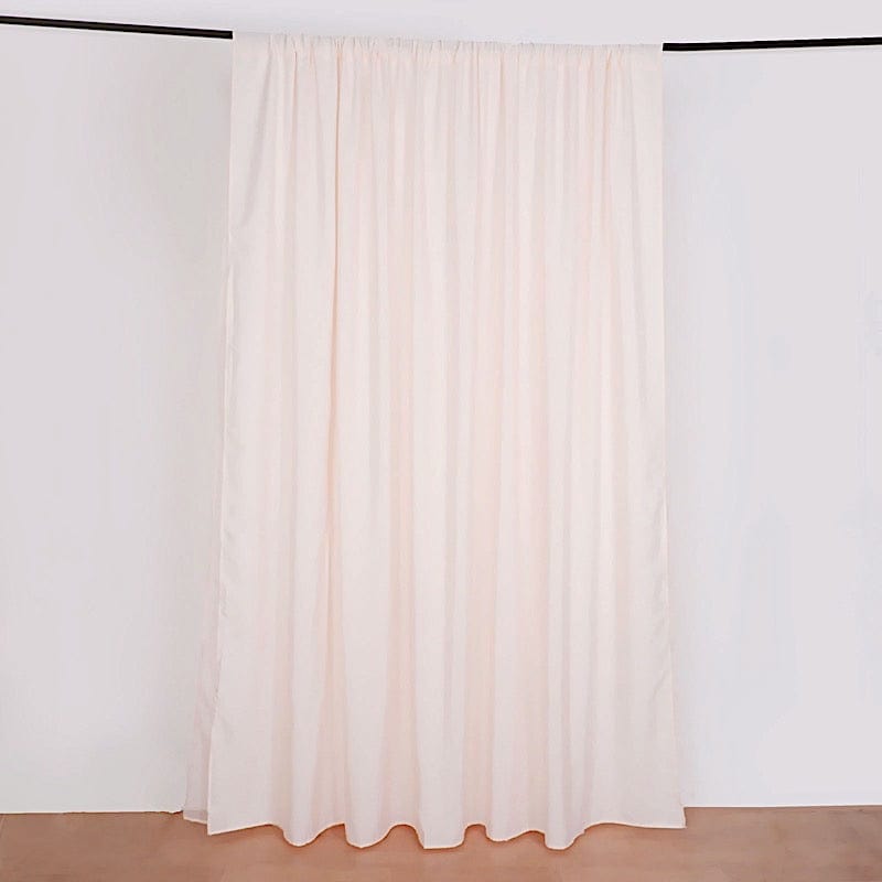 10 ft x 10 ft Polyester and Sheer Chiffon Dual Layer Backdrop Curtain with Rod Pockets