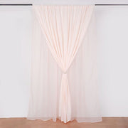 10 ft x 10 ft Polyester and Sheer Chiffon Dual Layer Backdrop Curtain with Rod Pockets