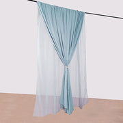 10 ft x 10 ft Polyester and Sheer Chiffon Dual Layer Backdrop Curtain with Rod Pockets