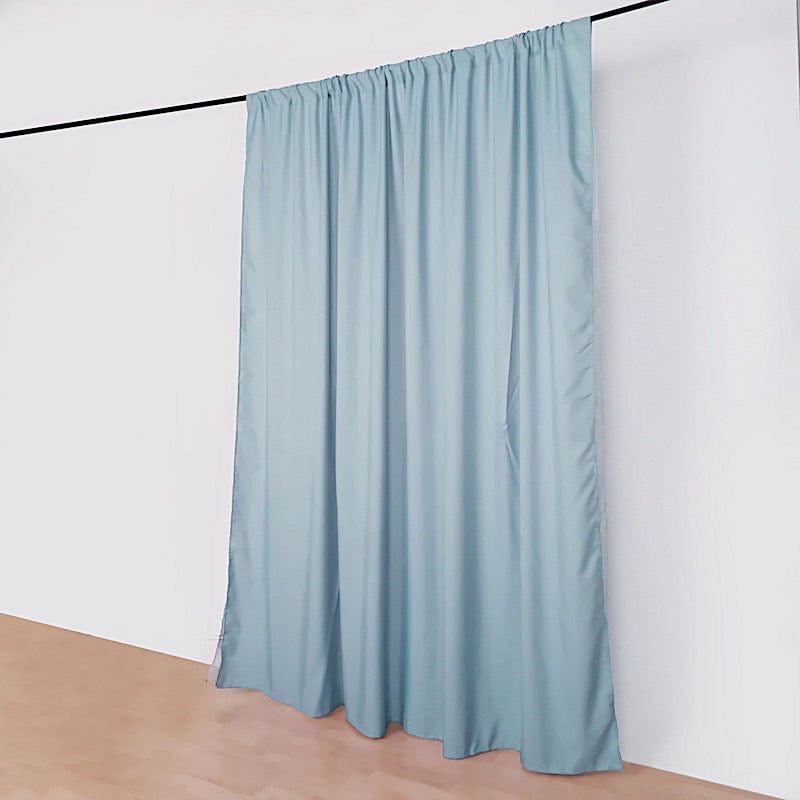 10 ft x 10 ft Polyester and Sheer Chiffon Dual Layer Backdrop Curtain with Rod Pockets