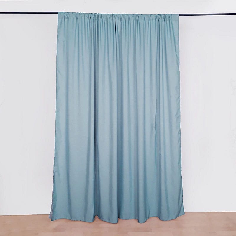 10 ft x 10 ft Polyester and Sheer Chiffon Dual Layer Backdrop Curtain with Rod Pockets