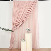 10 ft x 10 ft Polyester and Sheer Chiffon Dual Layer Backdrop Curtain with Rod Pockets