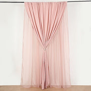 10 ft x 10 ft Polyester and Sheer Chiffon Dual Layer Backdrop Curtain with Rod Pockets