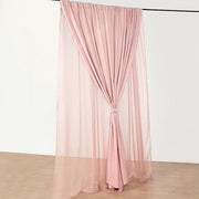 10 ft x 10 ft Polyester and Sheer Chiffon Dual Layer Backdrop Curtain with Rod Pockets