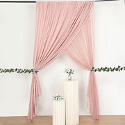 10 ft x 10 ft Polyester and Sheer Chiffon Dual Layer Backdrop Curtain with Rod Pockets