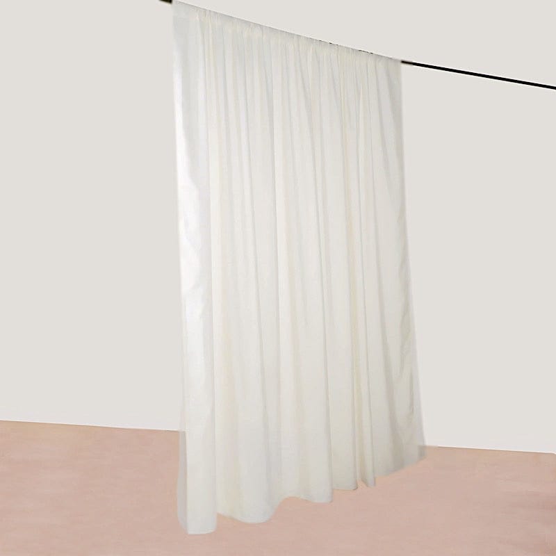 10 ft x 10 ft Polyester and Sheer Chiffon Dual Layer Backdrop Curtain with Rod Pockets