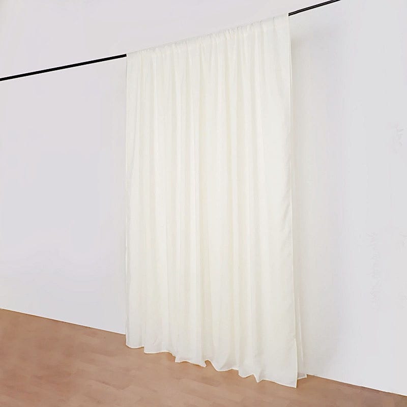 10 ft x 10 ft Polyester and Sheer Chiffon Dual Layer Backdrop Curtain with Rod Pockets