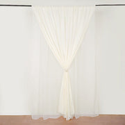 10 ft x 10 ft Polyester and Sheer Chiffon Dual Layer Backdrop Curtain with Rod Pockets