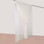 10 ft x 10 ft Polyester and Sheer Chiffon Dual Layer Backdrop Curtain with Rod Pockets