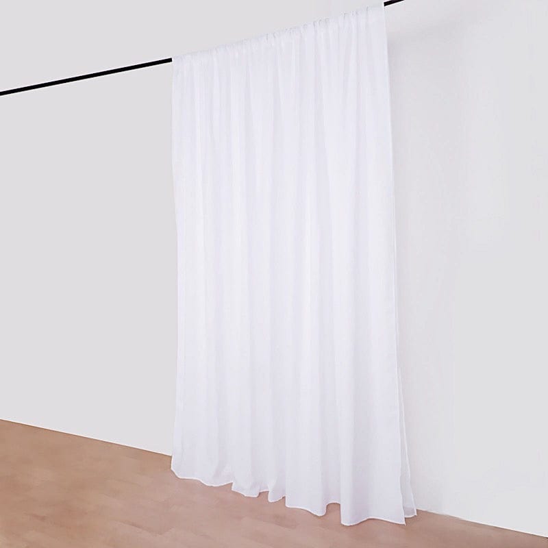 10 ft x 10 ft Polyester and Sheer Chiffon Dual Layer Backdrop Curtain with Rod Pockets