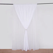 10 ft x 10 ft Polyester and Sheer Chiffon Dual Layer Backdrop Curtain with Rod Pockets