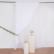 10 ft x 10 ft Polyester and Sheer Chiffon Dual Layer Backdrop Curtain with Rod Pockets