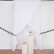10 ft x 10 ft Polyester and Sheer Chiffon Dual Layer Backdrop Curtain with Rod Pockets