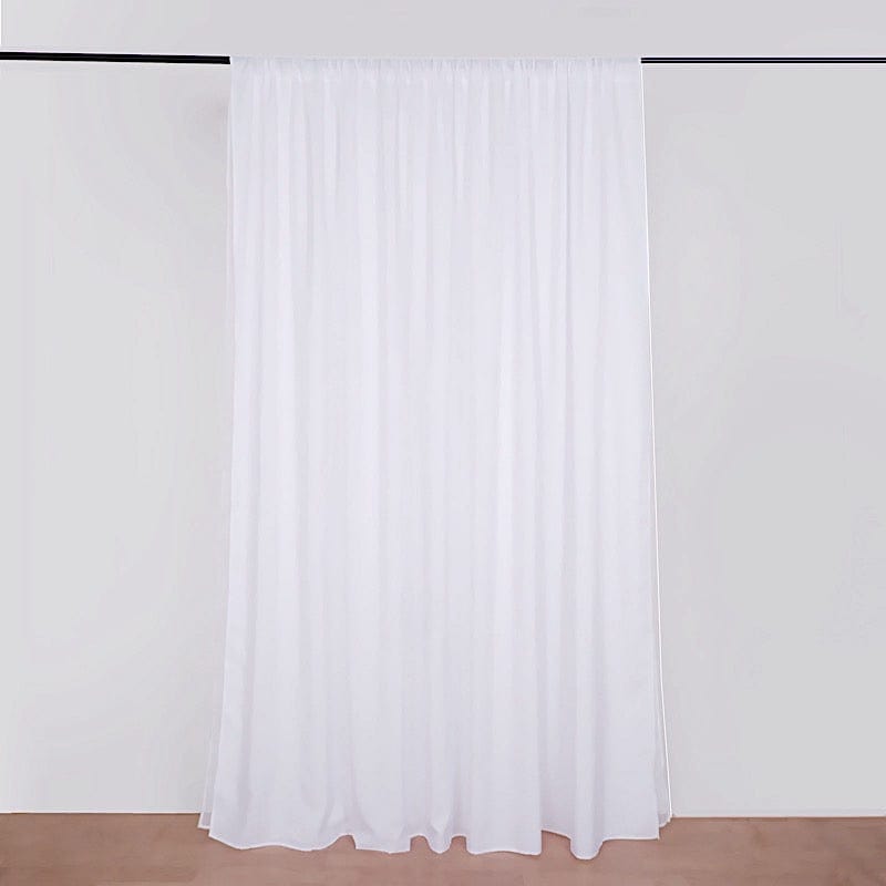 10 ft x 10 ft Polyester and Sheer Chiffon Dual Layer Backdrop Curtain with Rod Pockets