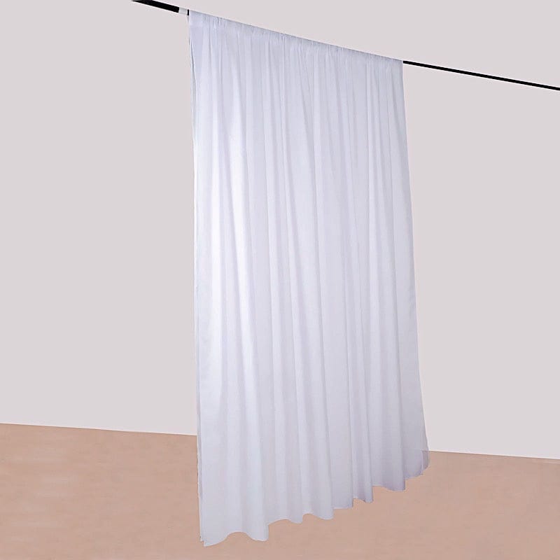 10 ft x 10 ft Polyester and Sheer Chiffon Dual Layer Backdrop Curtain with Rod Pockets