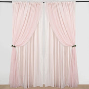 10 ft x 10 ft Polyester and Sheer Chiffon Dual Layer Backdrop Curtain with Rod Pockets