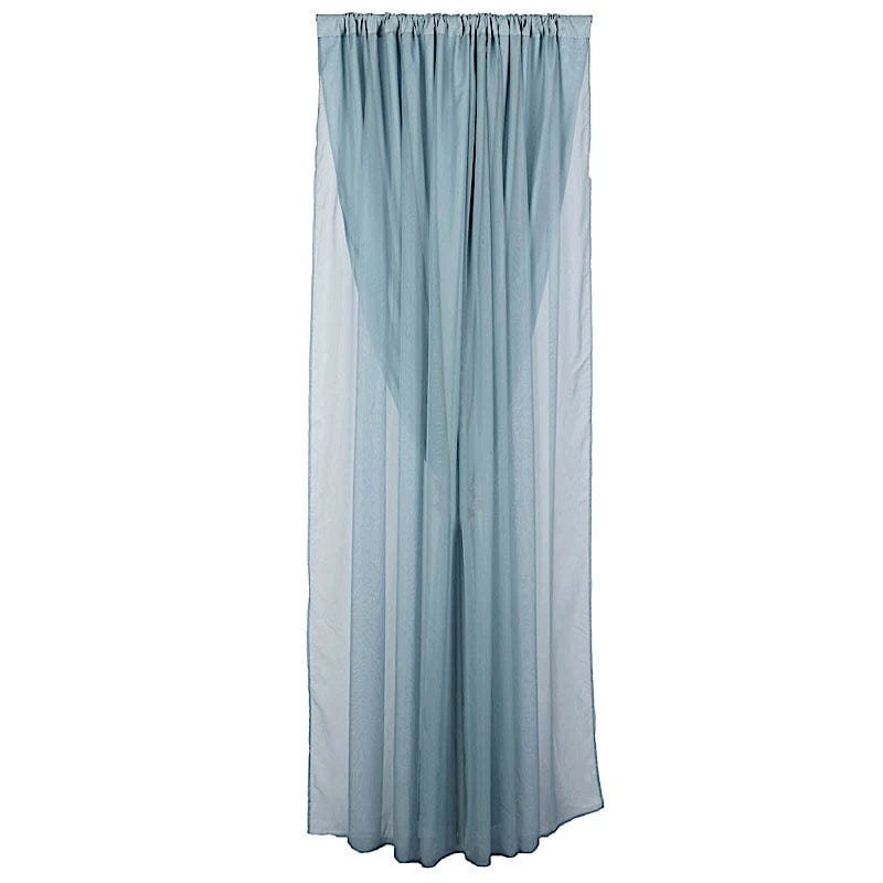 10 ft x 10 ft Polyester and Sheer Chiffon Dual Layer Backdrop Curtain with Rod Pockets