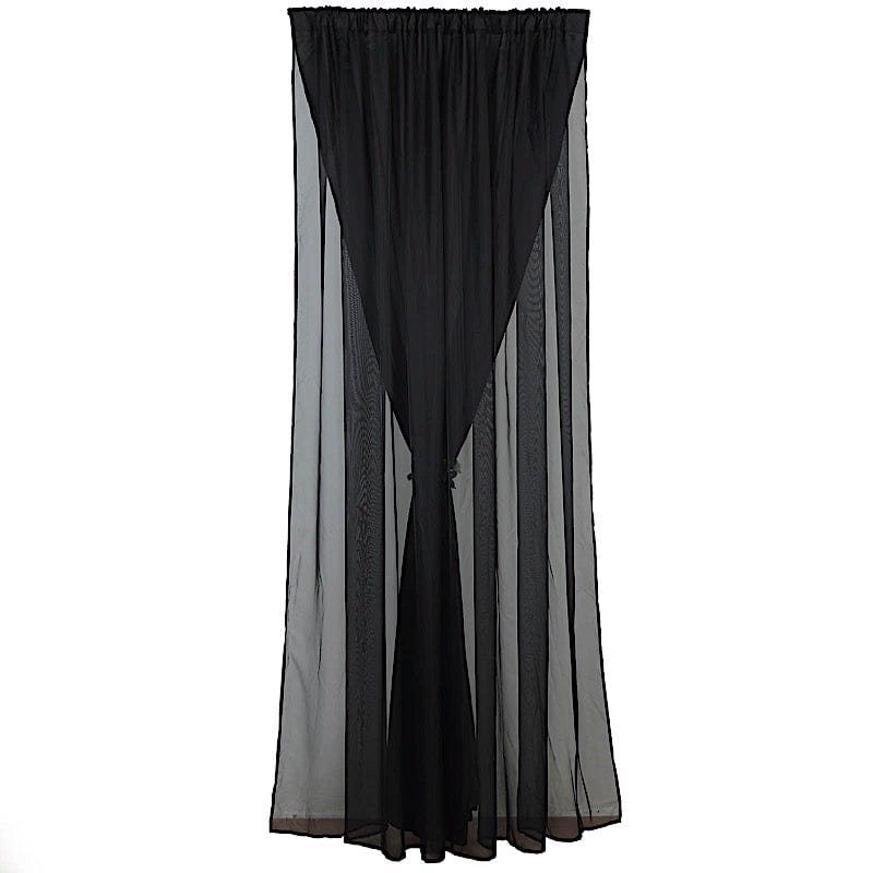10 ft x 10 ft Polyester and Sheer Chiffon Dual Layer Backdrop Curtain with Rod Pockets