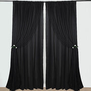 10 ft x 10 ft Polyester and Sheer Chiffon Dual Layer Backdrop Curtain with Rod Pockets