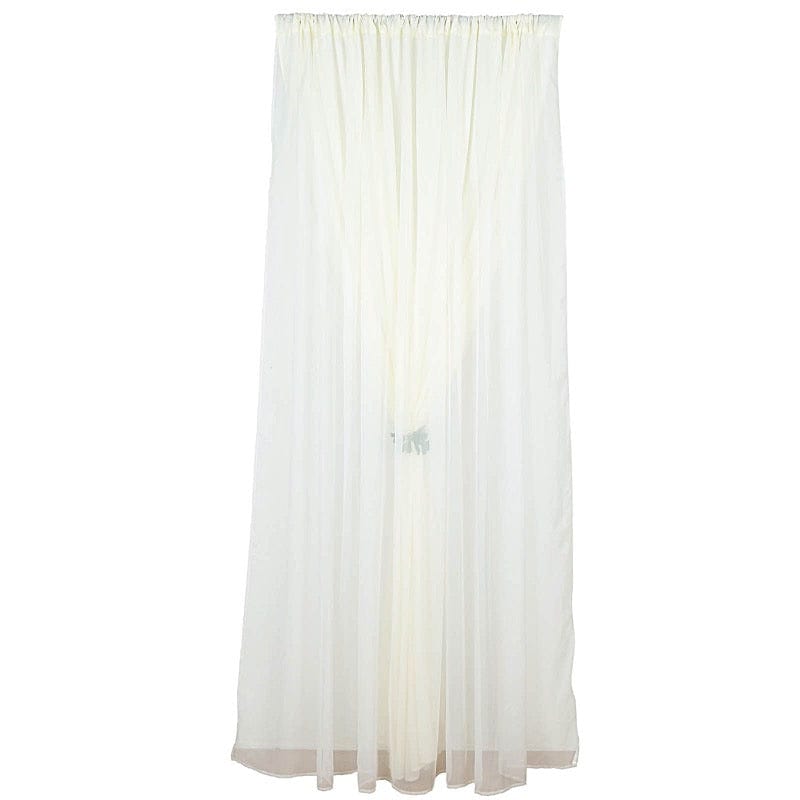 10 ft x 10 ft Polyester and Sheer Chiffon Dual Layer Backdrop Curtain with Rod Pockets