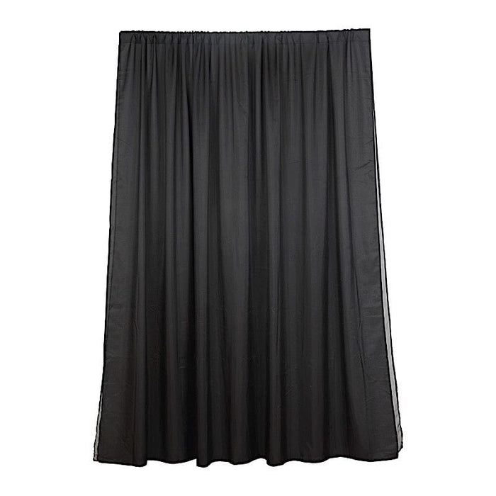 10 ft x 10 ft Polyester and Sheer Chiffon Dual Layer Backdrop Curtain with Rod Pockets BKDP300_10X10_BLK