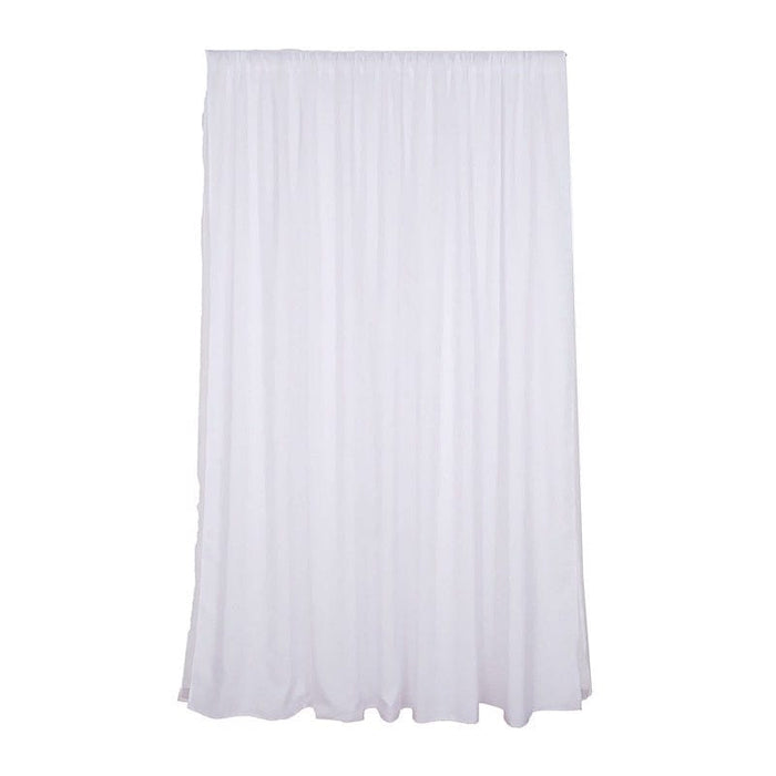 10 ft x 10 ft Polyester and Sheer Chiffon Dual Layer Backdrop Curtain with Rod Pockets BKDP300_10X10_WHT