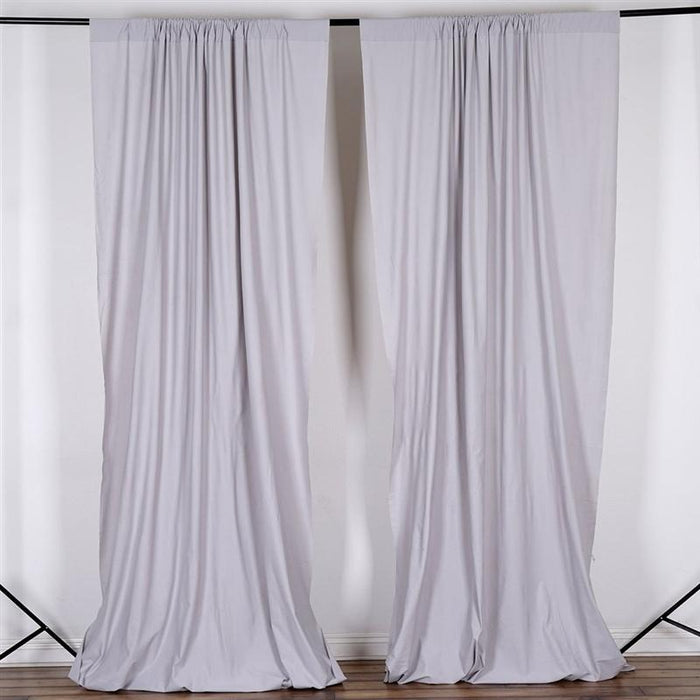 10 ft x 10 ft Polyester Professional Backdrop Curtains Drapes Panels CUR_PANPOLY_SILV