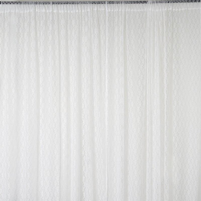 10 ft x 10 ft Sheer Lace Professional Backdrop Curtains Drapes Panels CUR_PANLACE_IVR