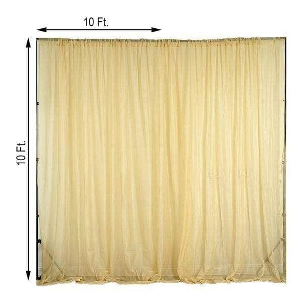 10 ft x 10 ft Sheer Voile Professional Backdrop Curtains Drapes Panels