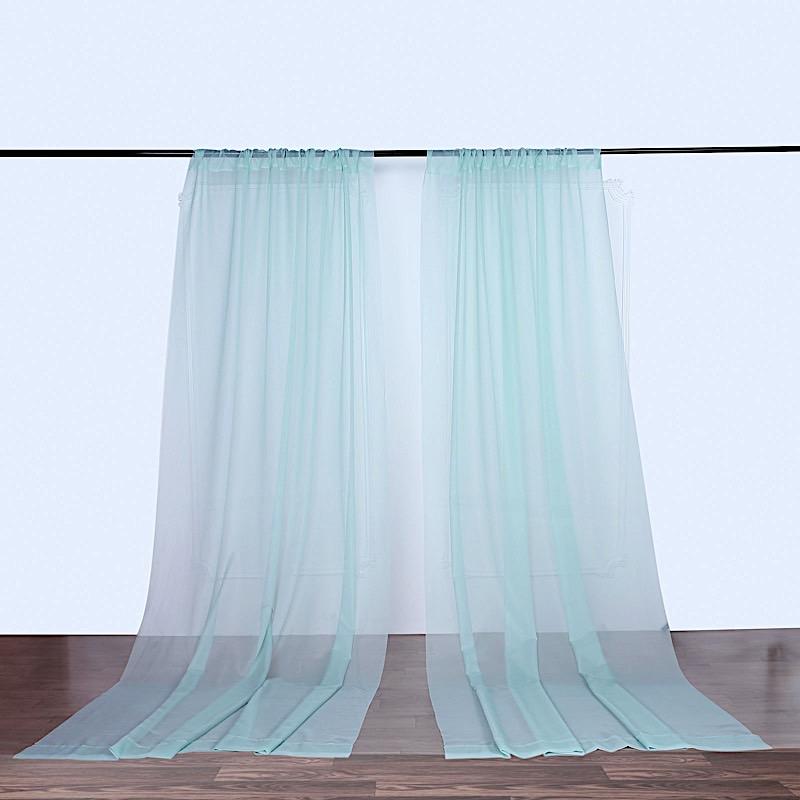 10 ft x 10 ft Sheer Voile Professional Backdrop Curtains Drapes Panels