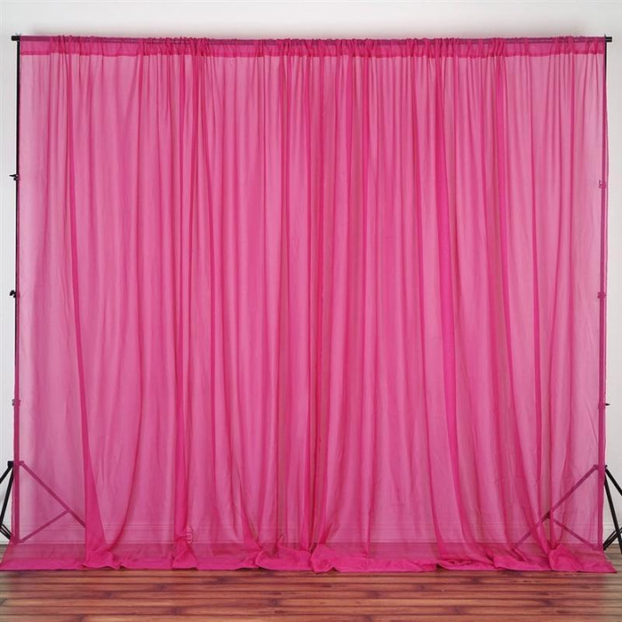 10 ft x 10 ft Sheer Voile Professional Backdrop Curtains Drapes Panels - Fuchsia CUR_PANORGZ_FUSH