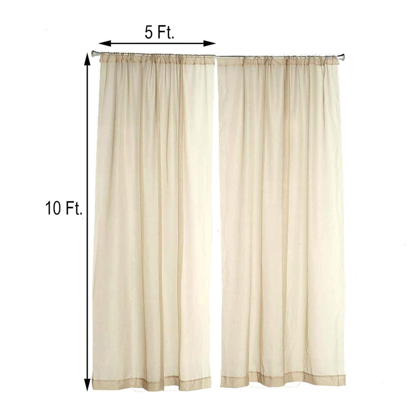 10 ft x 10 ft Sheer Voile Professional Backdrop Curtains Drapes Panels