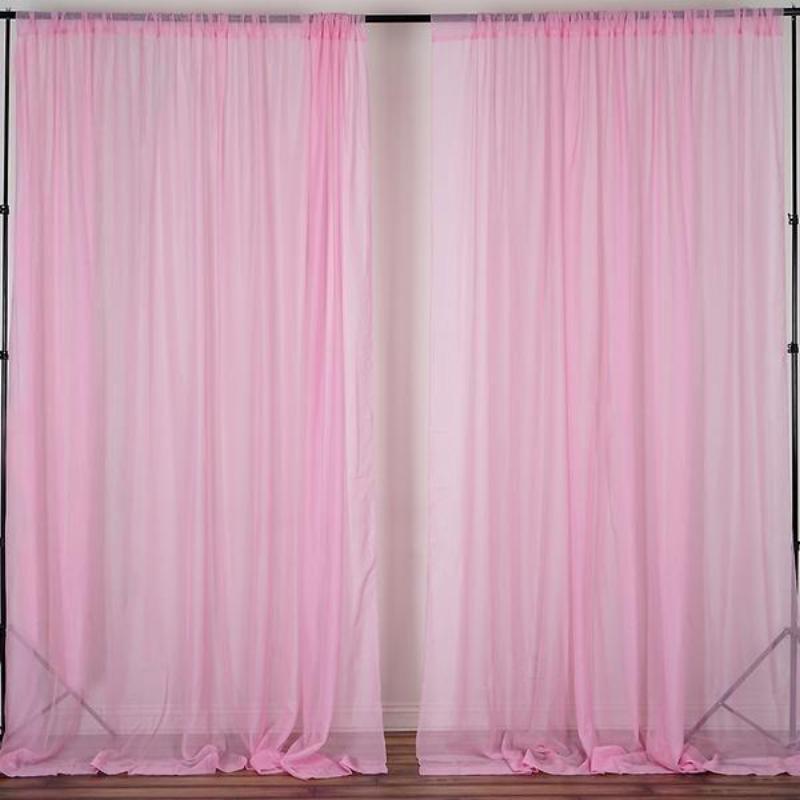 10 ft x 10 ft Sheer Voile Professional Backdrop Curtains Drapes Panels