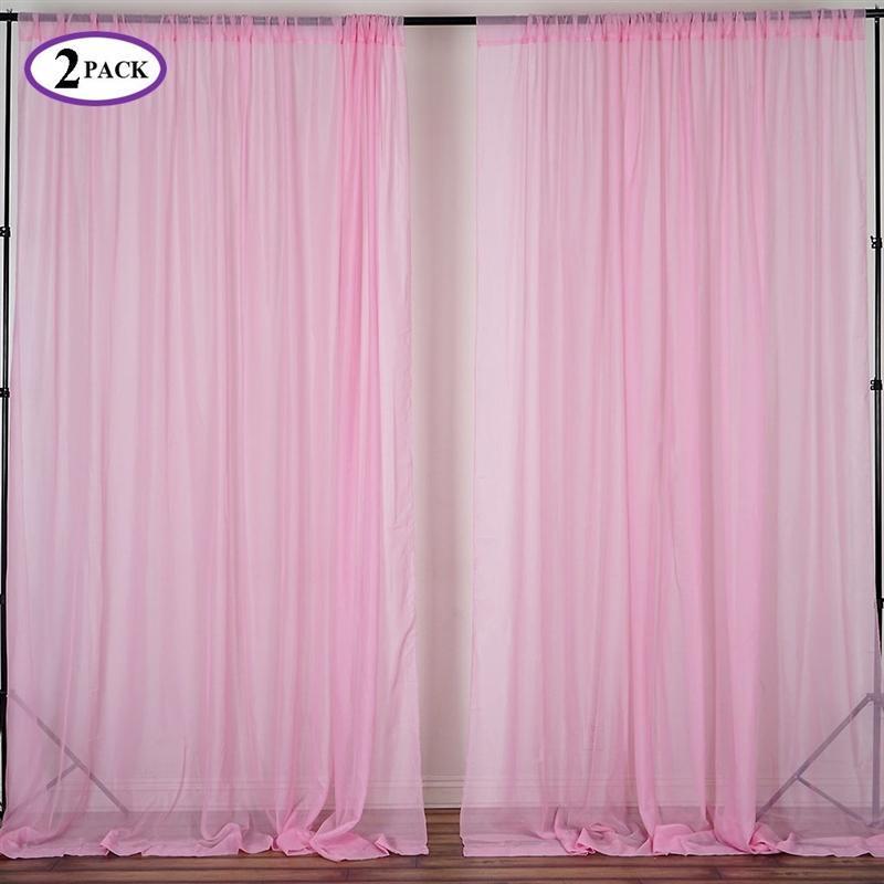 10 ft x 10 ft Sheer Voile Professional Backdrop Curtains Drapes Panels