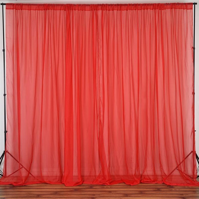 10 ft x 10 ft Sheer Voile Professional Backdrop Curtains Drapes Panels