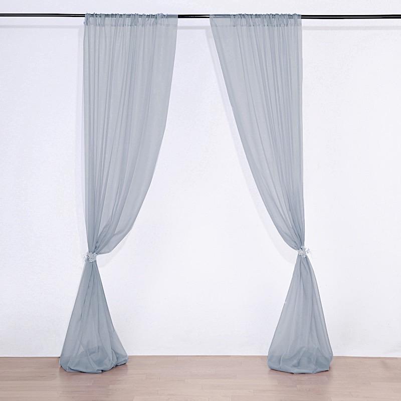 10 ft x 10 ft Sheer Voile Professional Backdrop Curtains Drapes Panels - Dusty Blue CUR_PANORGZ_086