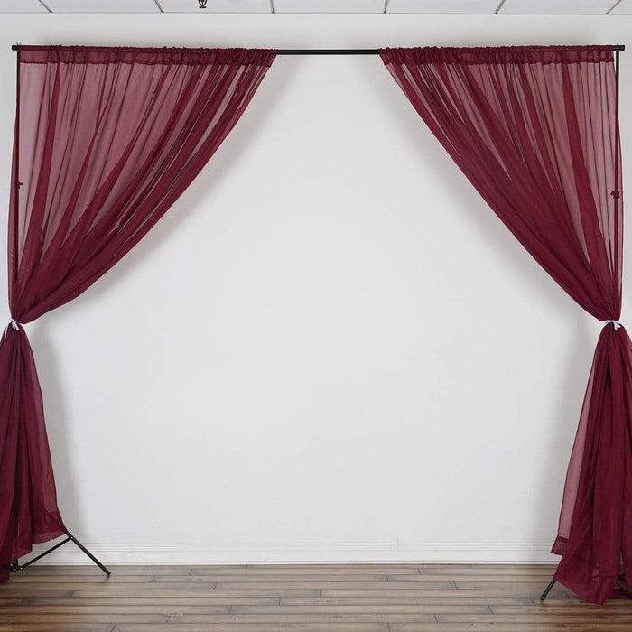 10 ft x 10 ft Sheer Voile Professional Backdrop Curtains Drapes Panels CUR_PANORGZ_BURG