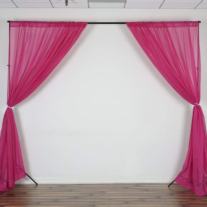 10 ft x 10 ft Sheer Voile Professional Backdrop Curtains Drapes Panels CUR_PANORGZ_FUSH