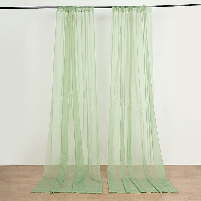 10 ft x 10 ft Sheer Voile Professional Backdrop Curtains Drapes Panels CUR_PANORGZ_GRN