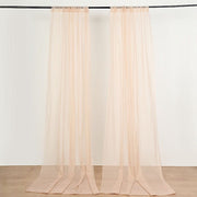 10 ft x 10 ft Sheer Voile Professional Backdrop Curtains Drapes Panels CUR_PANORGZ_NUDE