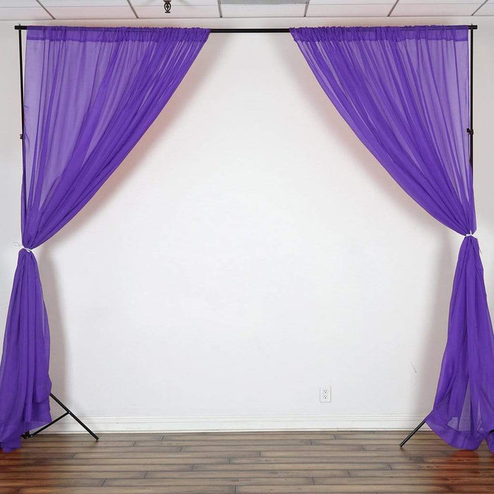 10 ft x 10 ft Sheer Voile Professional Backdrop Curtains Drapes Panels CUR_PANORGZ_PURP