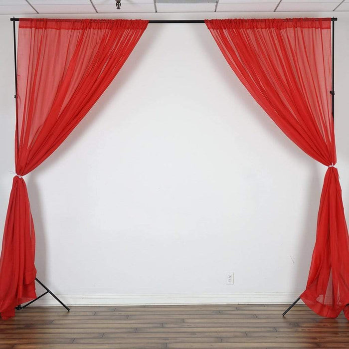 10 ft x 10 ft Sheer Voile Professional Backdrop Curtains Drapes Panels CUR_PANORGZ_RED