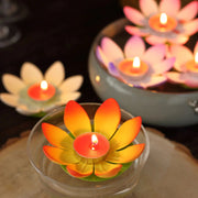 10 Lotus Flower 5" Assorted Colorful Tealight Floating Candles CAND_FLO002_5_ASST