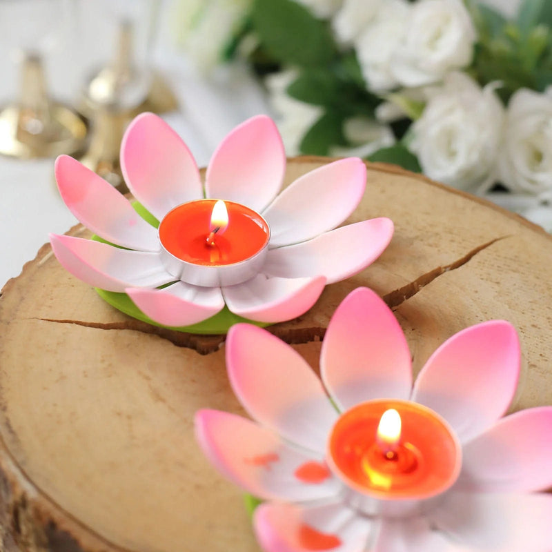 10 Lotus Flower 5" Assorted Colorful Tealight Floating Candles CAND_FLO002_5_ASST