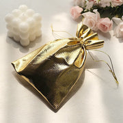10 Metallic Lame Polyester Wedding Favor Bags with Drawstring