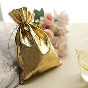 10 Metallic Lame Polyester Wedding Favor Bags with Drawstring