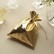 10 Metallic Lame Polyester Wedding Favor Bags with Drawstring
