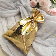 10 Metallic Lame Polyester Wedding Favor Bags with Drawstring