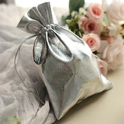 10 Metallic Lame Polyester Wedding Favor Bags with Drawstring